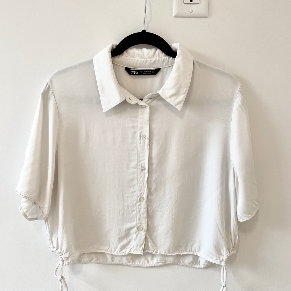Zara Cream Button-Down Women's Shirt